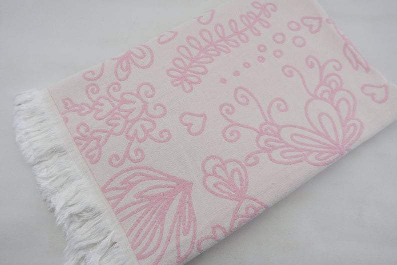 Pink Sea Life 100% Cotton Towel