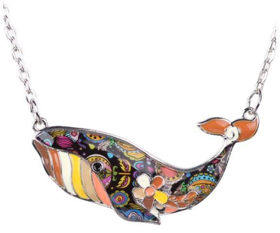 Prince of Whales - Enamel Pendant Necklace