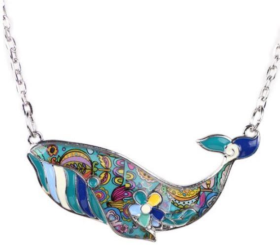 Prince of Whales - Enamel Pendant Necklace