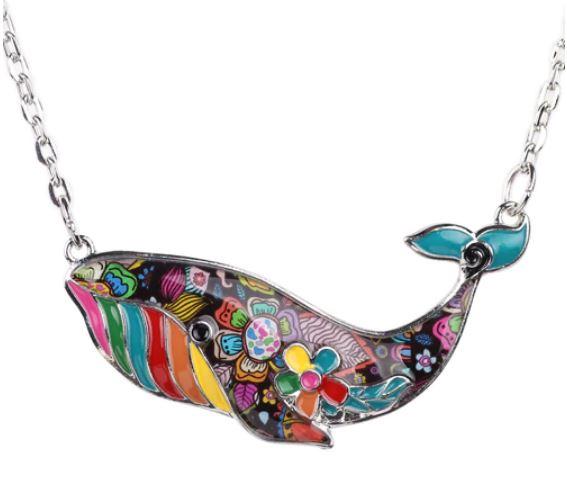 Prince of Whales - Enamel Pendant Necklace