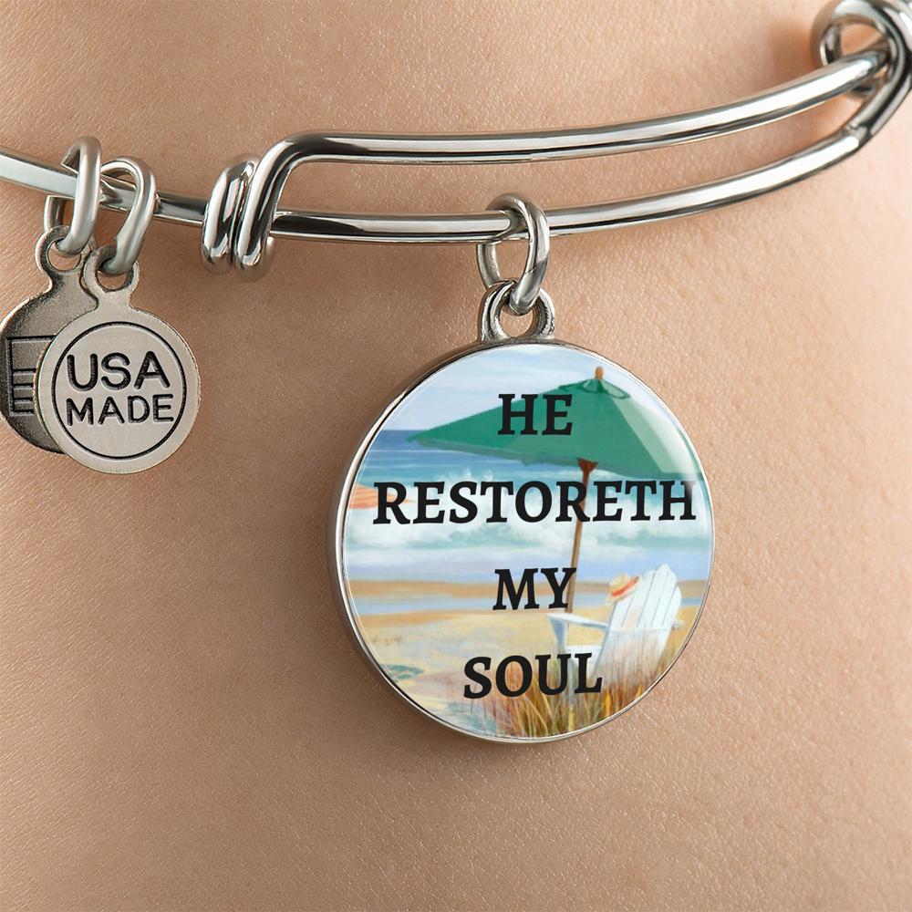 Psalm 23:3 Bangle Bracelet