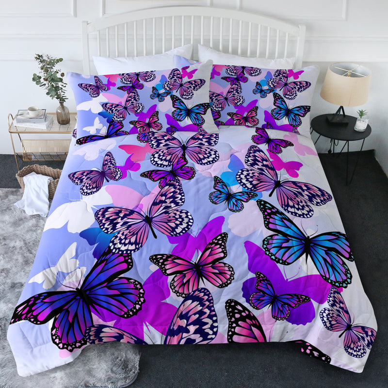 Purple Butterflies Comforter Set