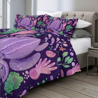 Purple Turtle Bedding Set
