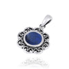 Rectangle Shape Sterling Silver Pendant with Lapis