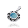 Rectangle Shape Sterling Silver Pendant with Larimar
