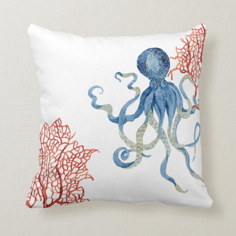 Coral Sealife Set of 4 Pillow Covers