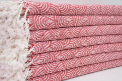 Red Waves 100% Cotton Towel