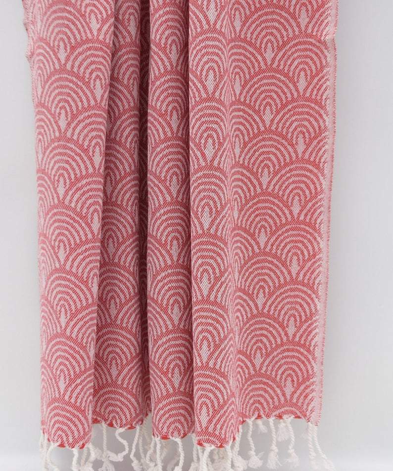 Red Waves 100% Cotton Towel