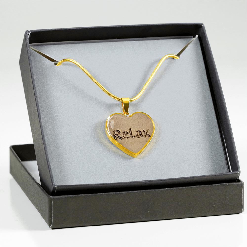 Relax on the Beach Golden Heart Necklace