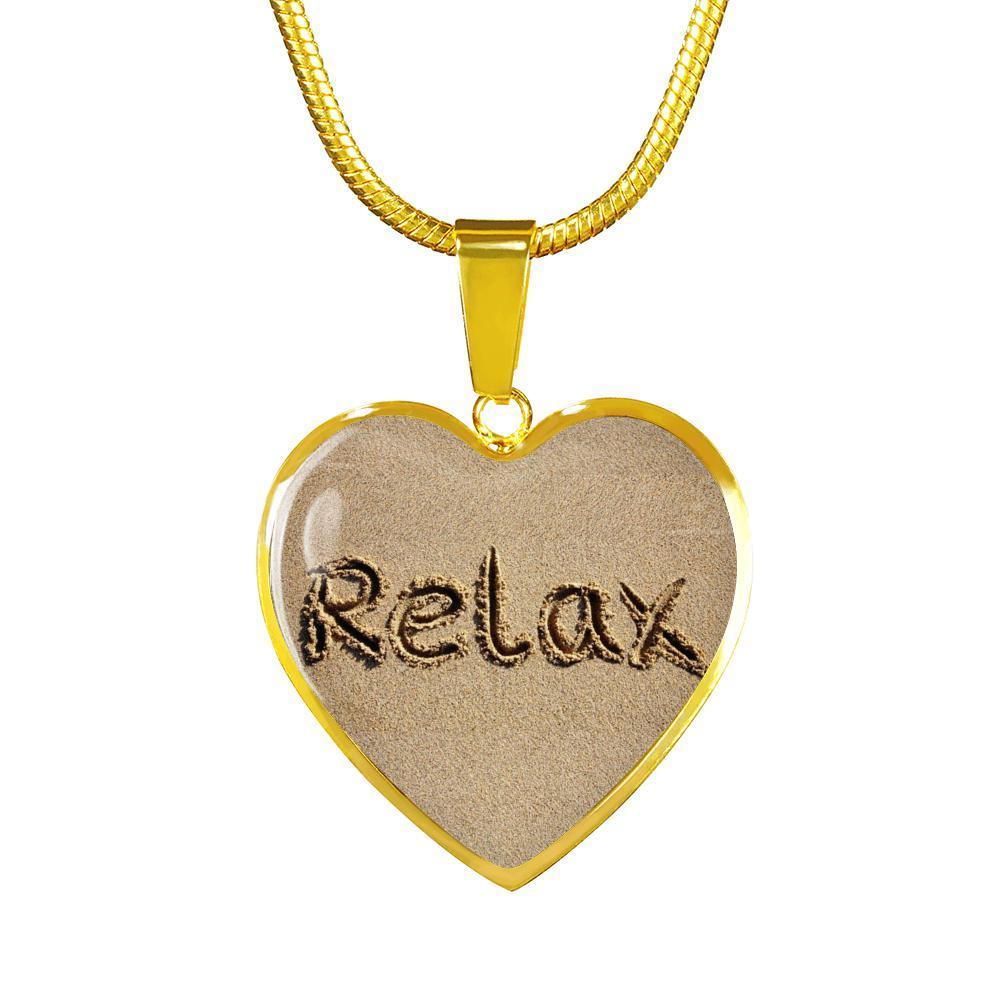 Relax on the Beach Golden Heart Necklace