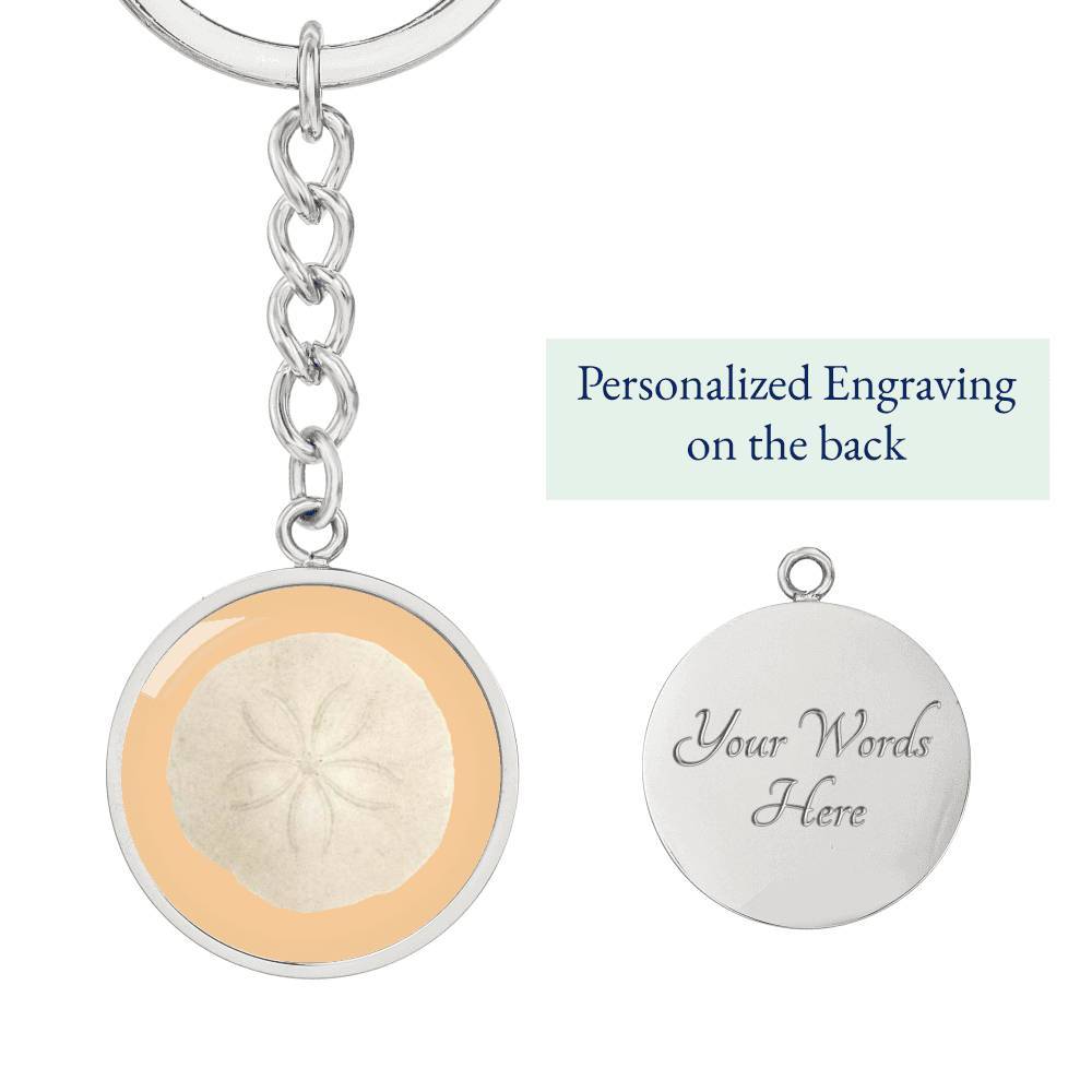 Sandy Sand Dollar Beachy Keychain