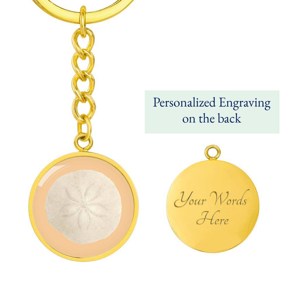 Sandy Sand Dollar Beachy Keychain