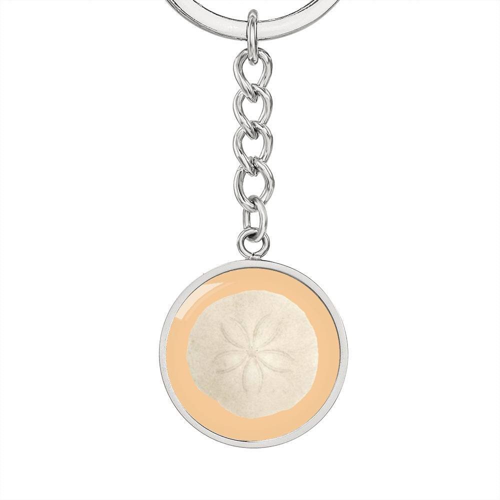Sandy Sand Dollar Beachy Keychain