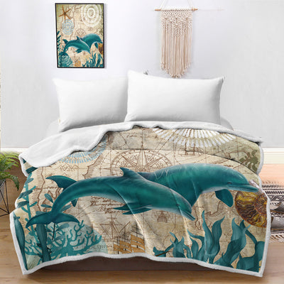 Dolphin Love Bedspread Blanket