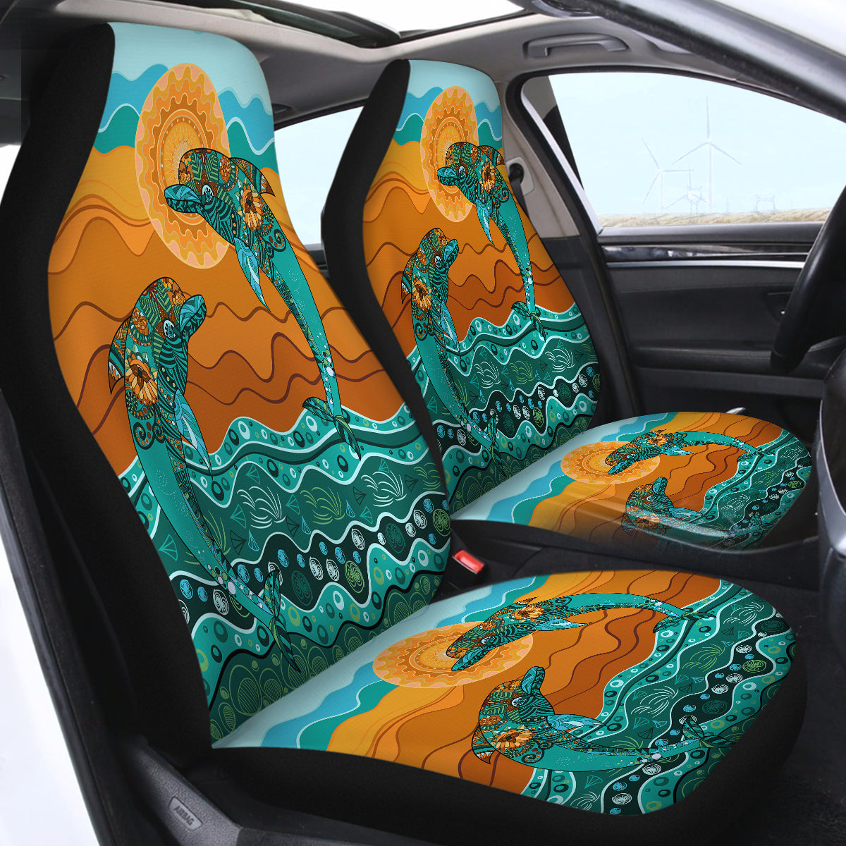 Dancing Dolphins Car Seat Cover