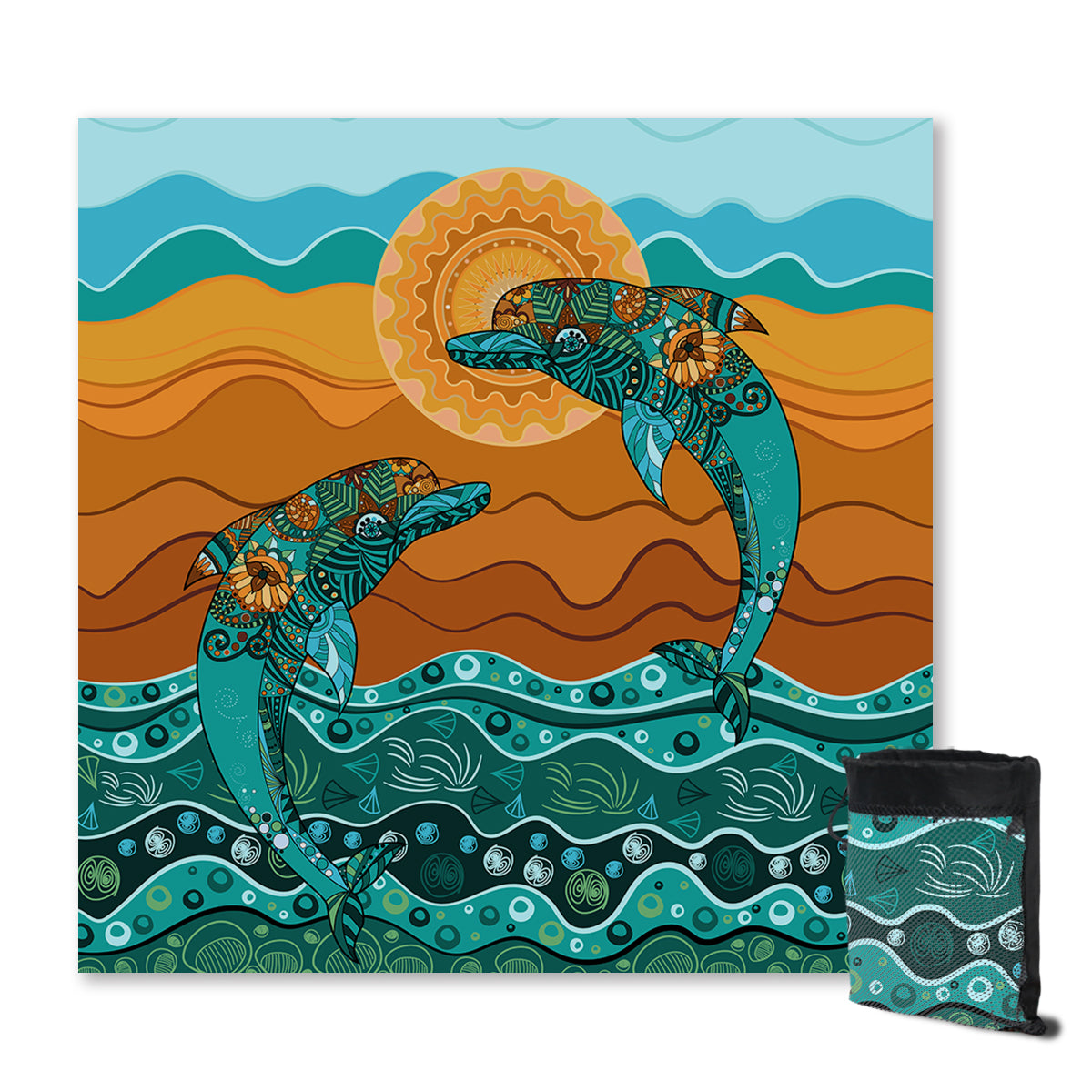 Dancing Dolphins Sand Free Towel
