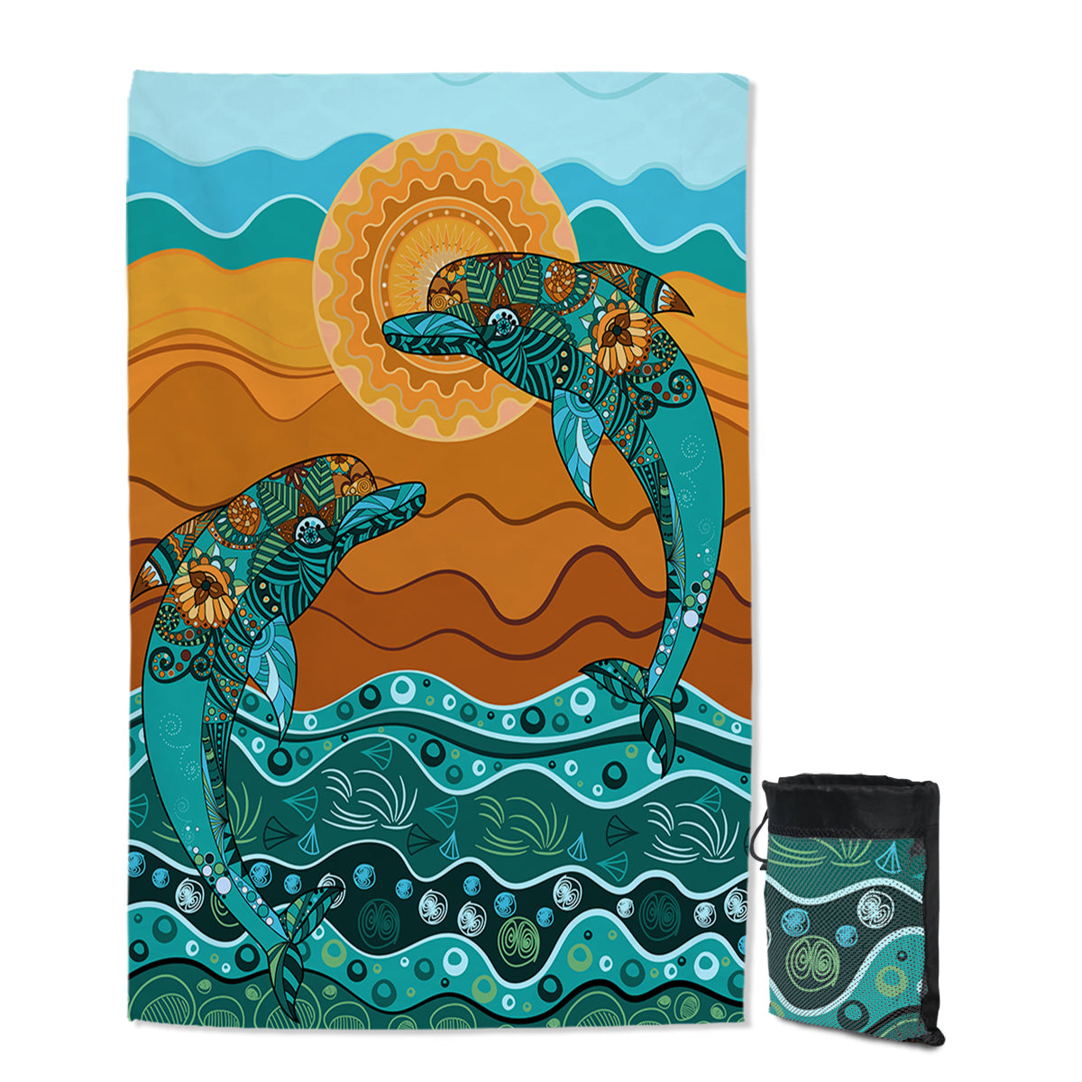 Dancing Dolphins Sand Free Towel