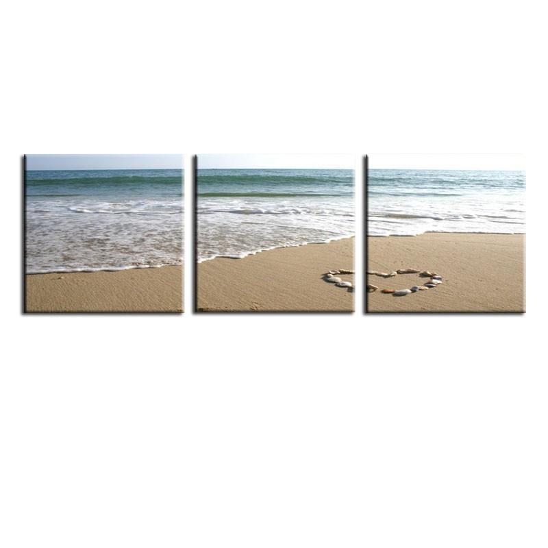 Sea Shell Heart Framed Canvas Print