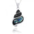 Sea Shell Pendant Necklace with Abalone Shell and Black Spinel