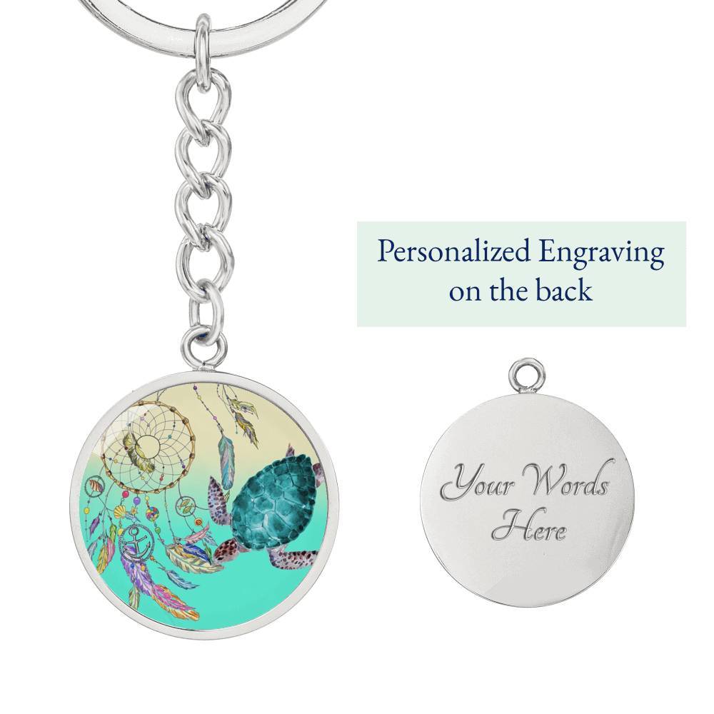 Sea Turtle and Dreamcatcher Beachy Keychain