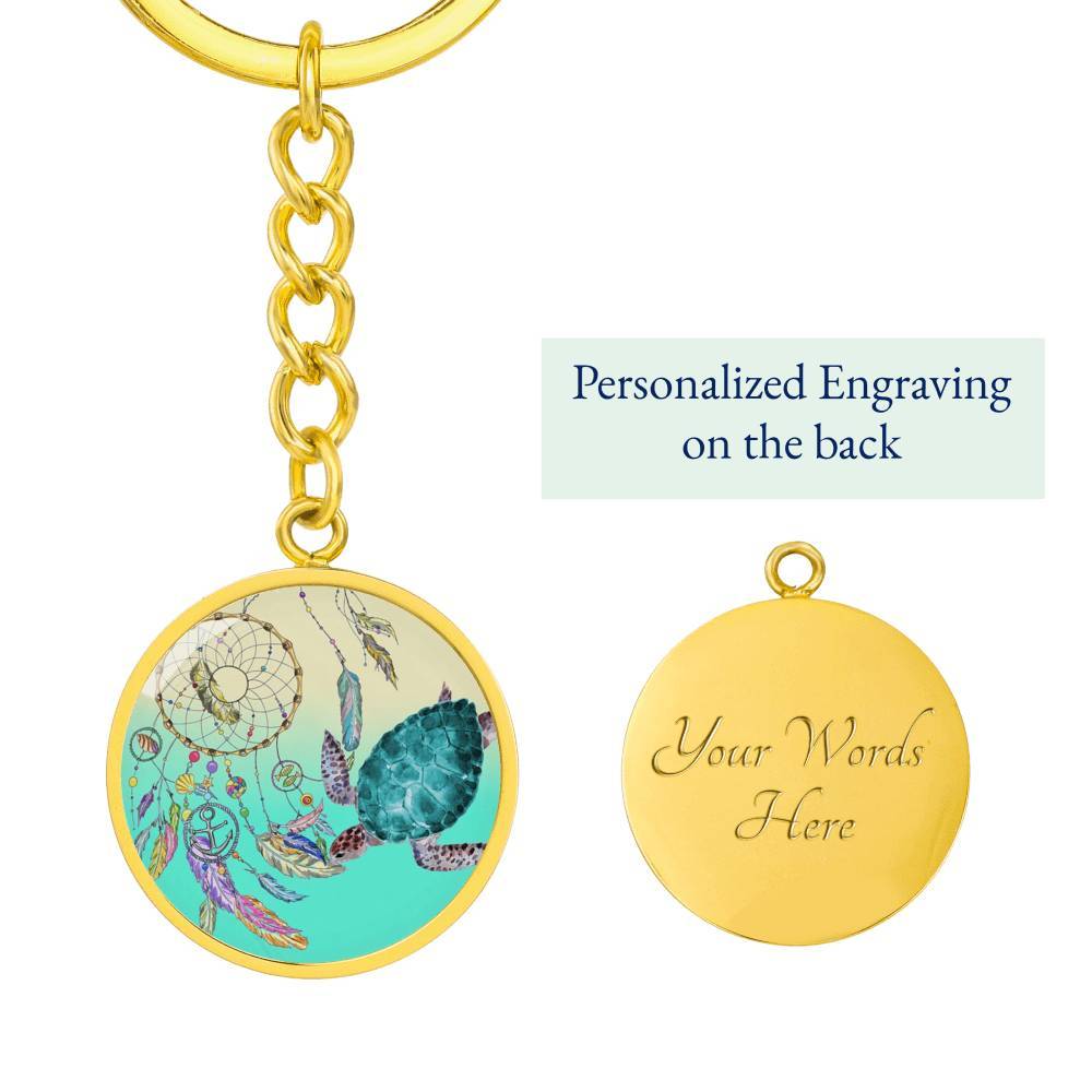 Sea Turtle and Dreamcatcher Beachy Keychain
