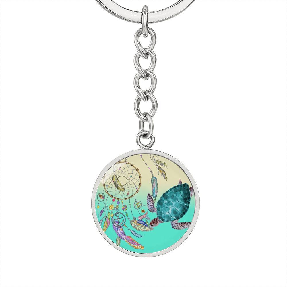 Sea Turtle and Dreamcatcher Beachy Keychain