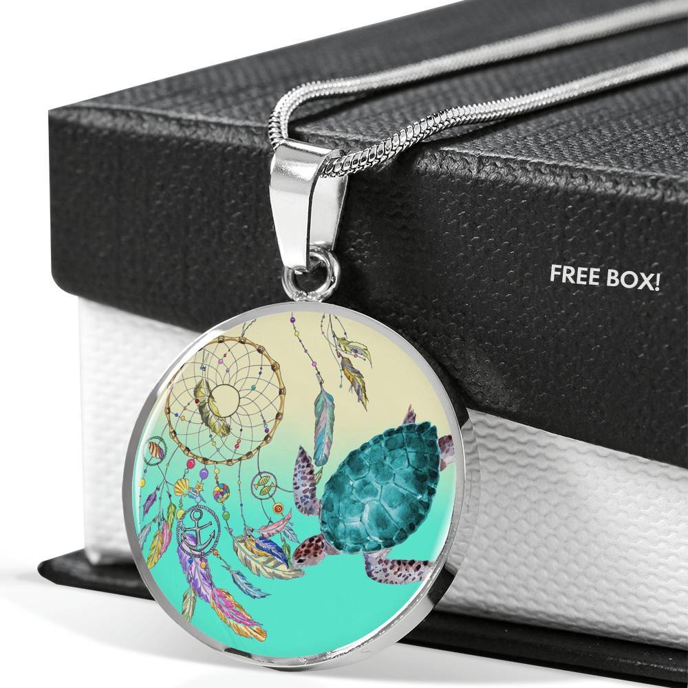 Sea Turtle and Dreamcatcher Necklace