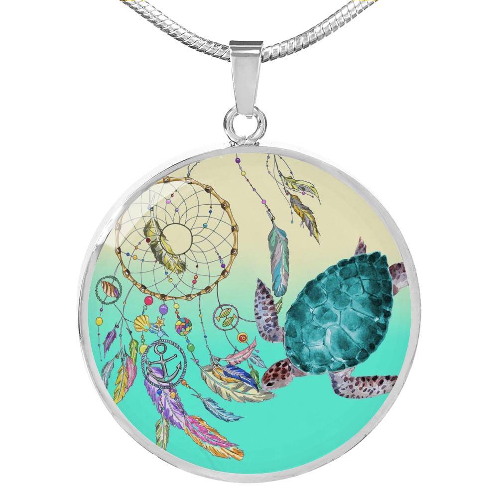 Sea Turtle and Dreamcatcher Necklace