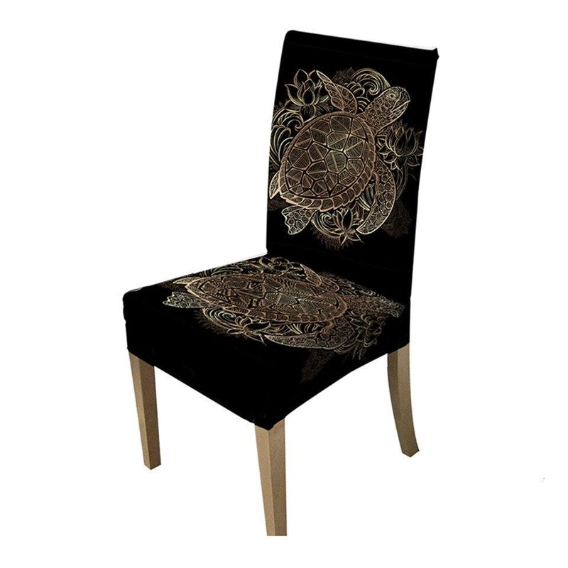 Sea Turtle and Lotus Chair Cover