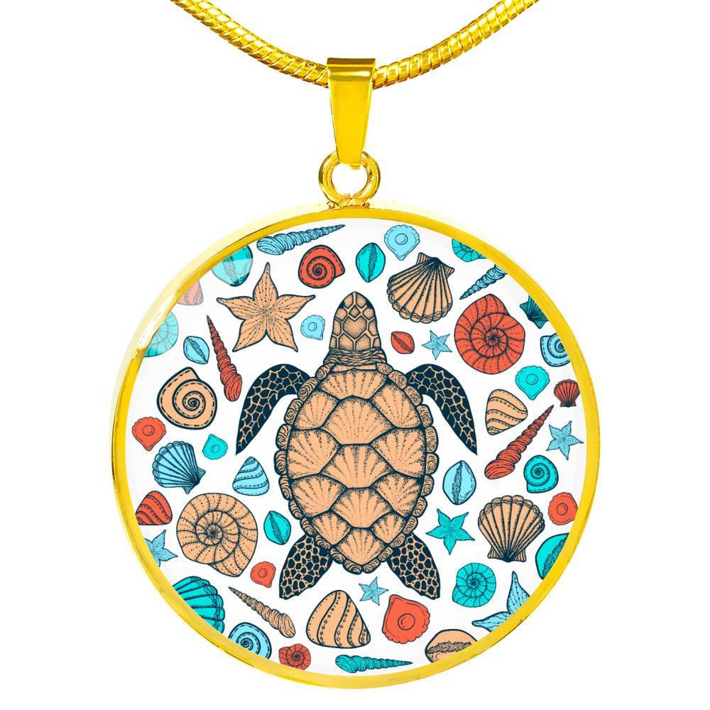 Sea Turtle and Seashells Necklace