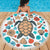 Sea Turtle and Seashells Round Beach Towel