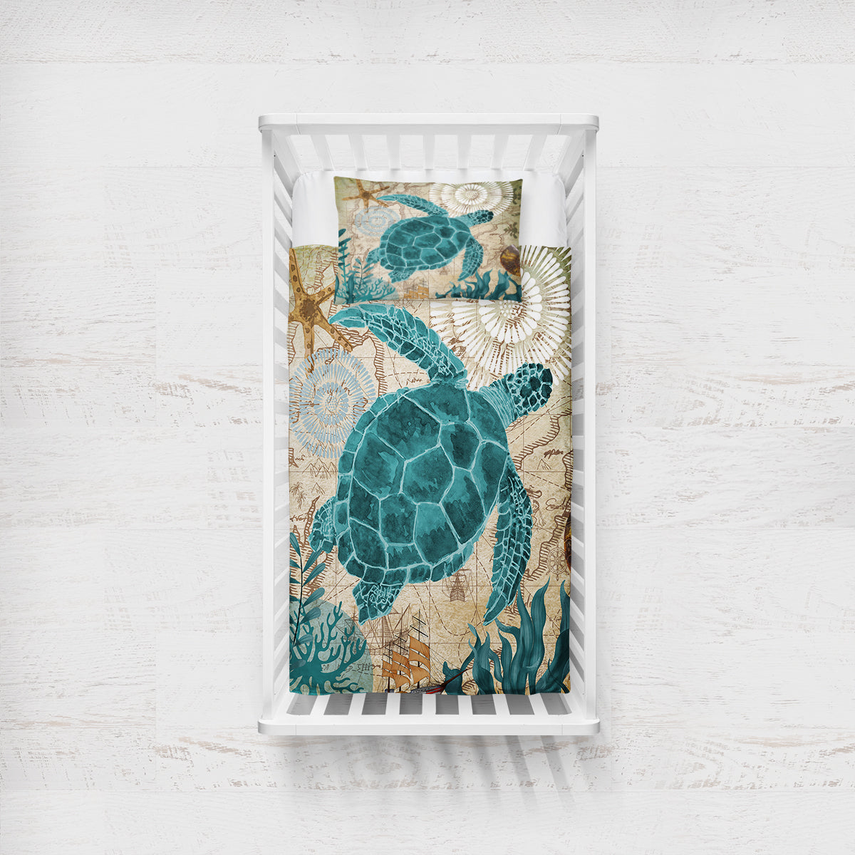 Sea Turtle Love Crib Bedding