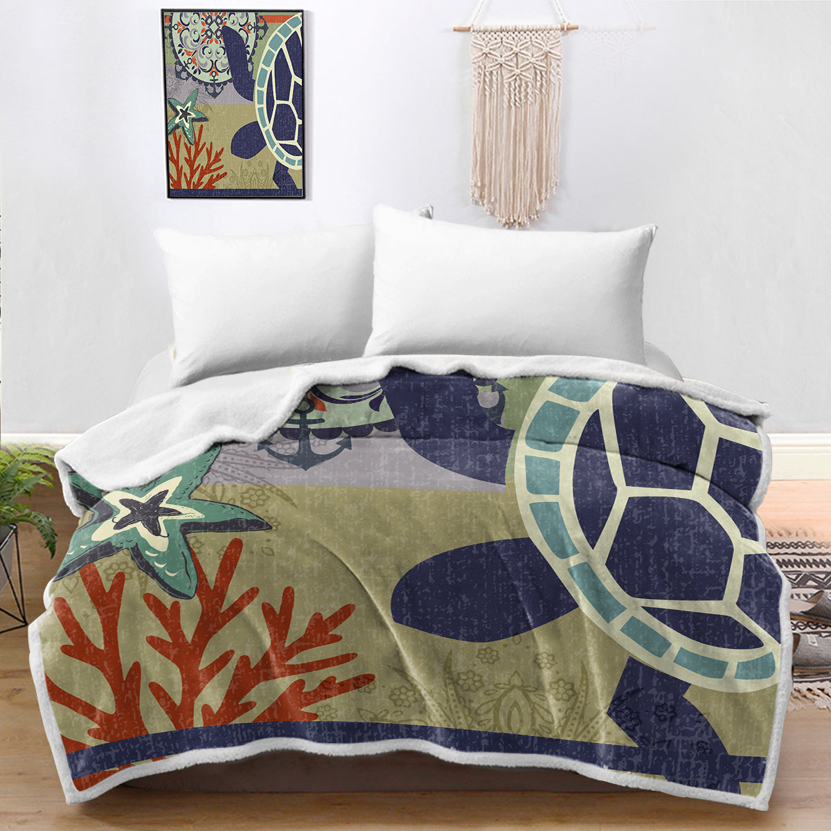 Sea Turtle Passion Bedspread Blanket