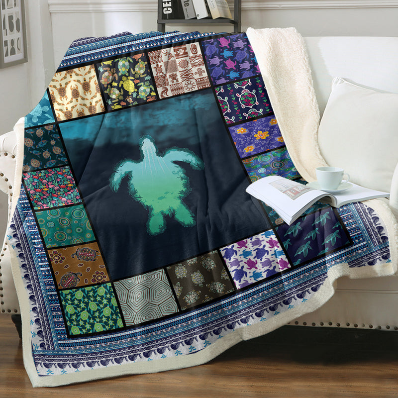 Turtle Dreaming Soft Sherpa Blanket