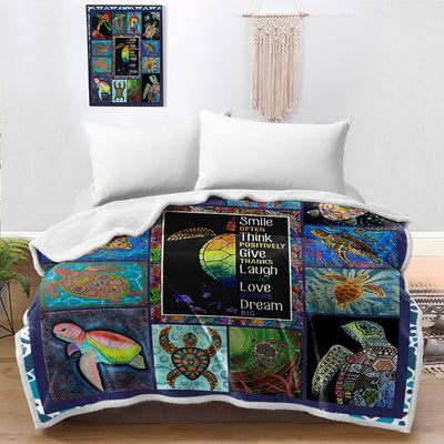 Sea Turtle Dreams Soft Sherpa Blanket