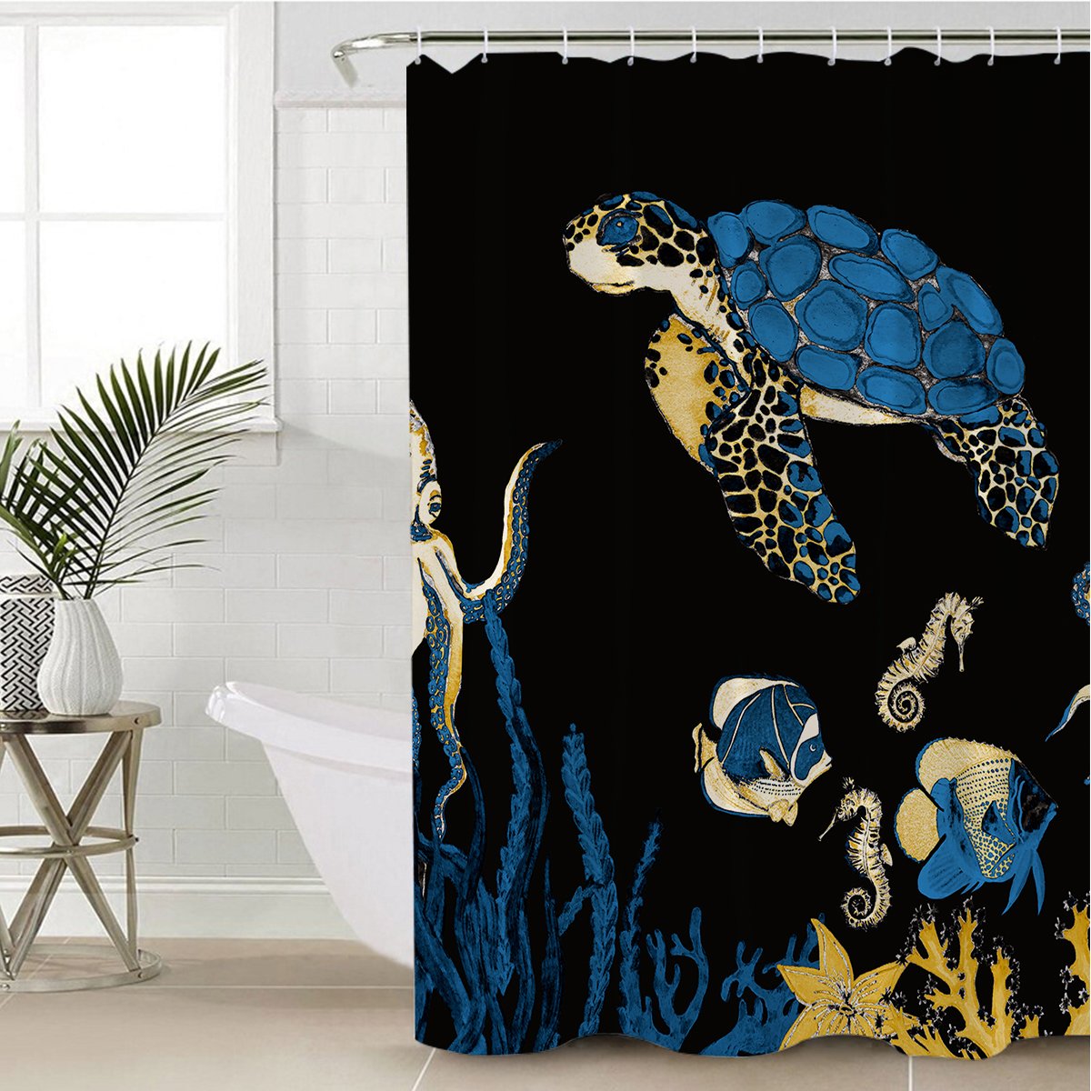 Sea Turtle Blues Shower Curtain