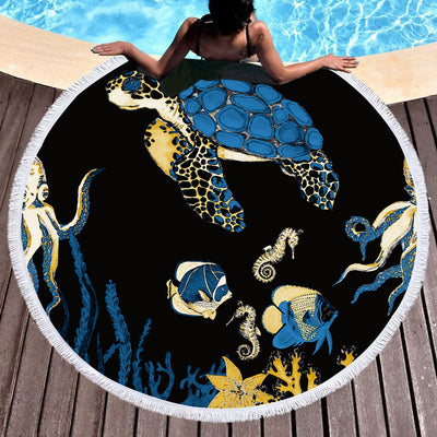 Sea Turtle Blues Towel + Backpack
