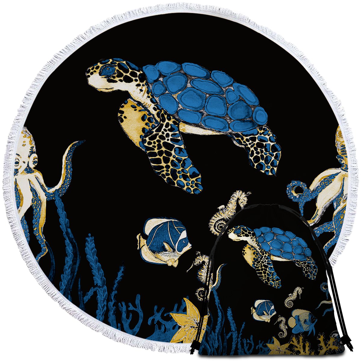 Sea Turtle Blues Towel + Backpack