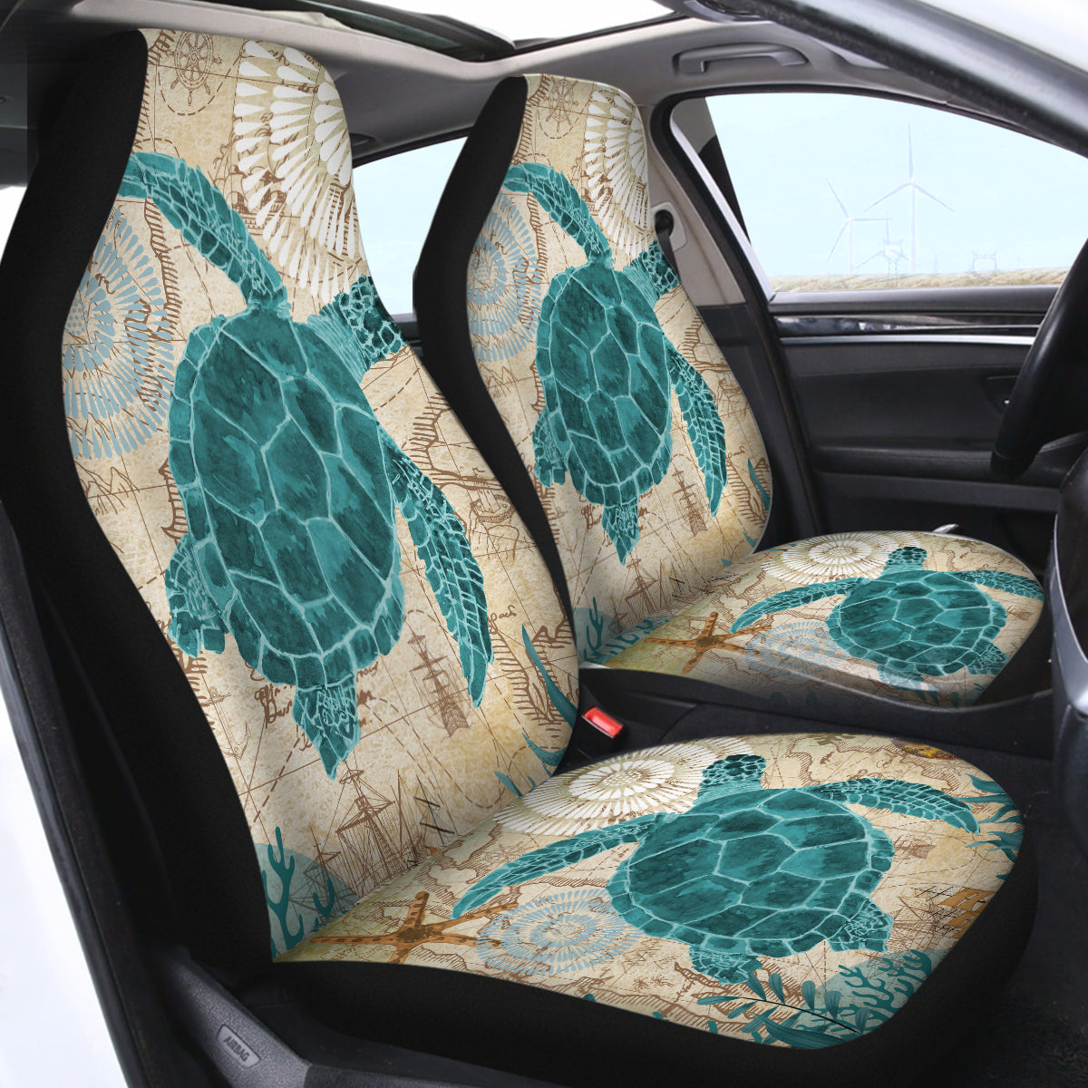 Sea Turtle Love Car Seat Cover