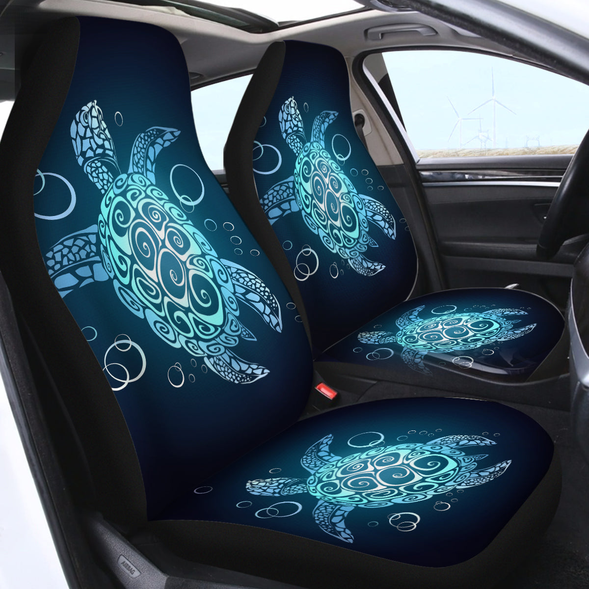 Black Turtle Twist Car Seat Cover