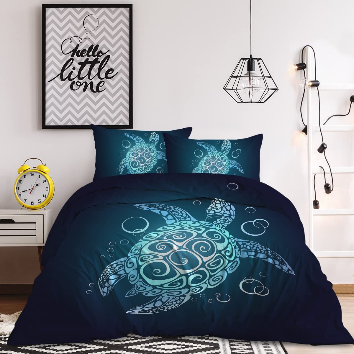 Black Turtle Twist Double Sided Comforter Cover