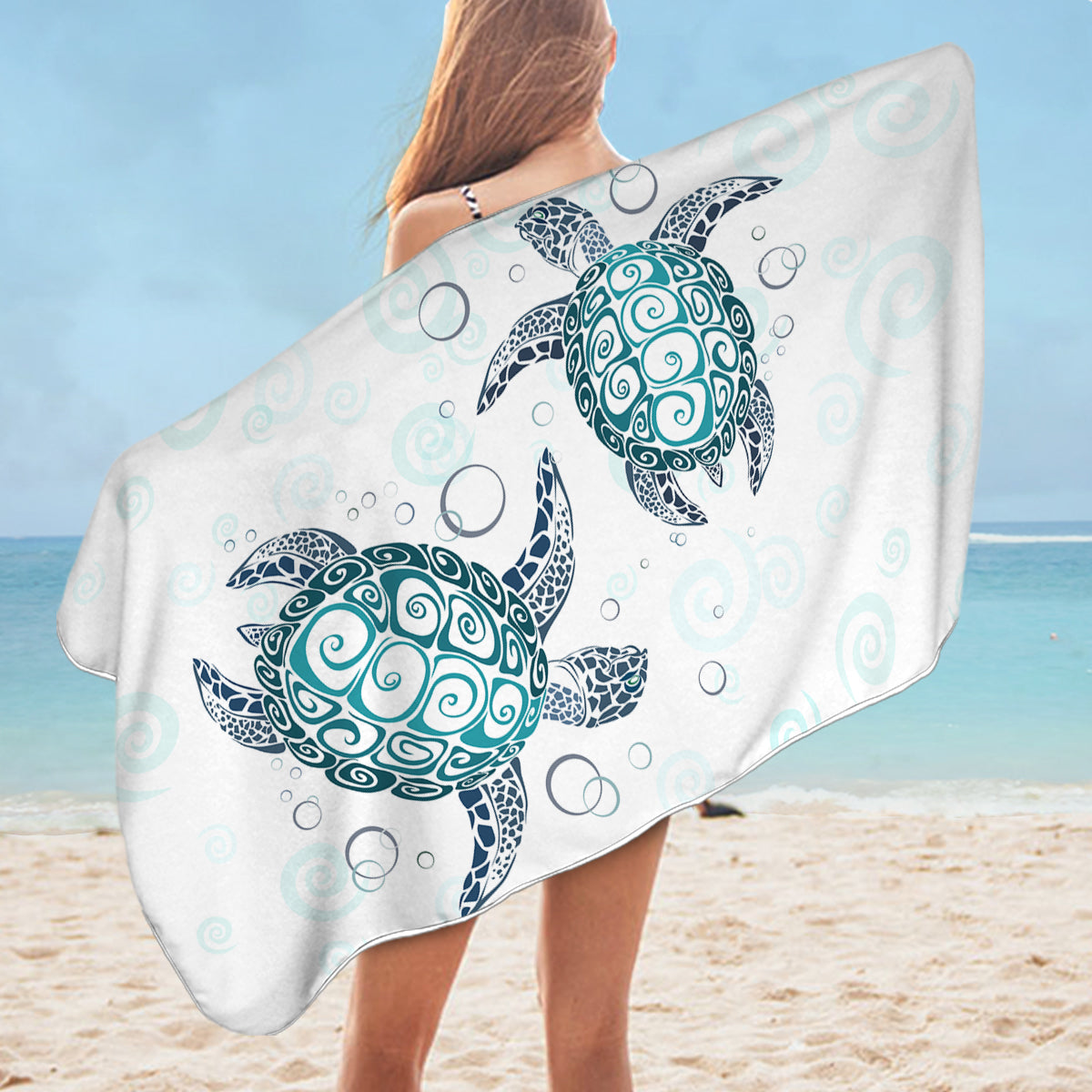 Sea Turtle Large Beach Towel - Coastal Passion