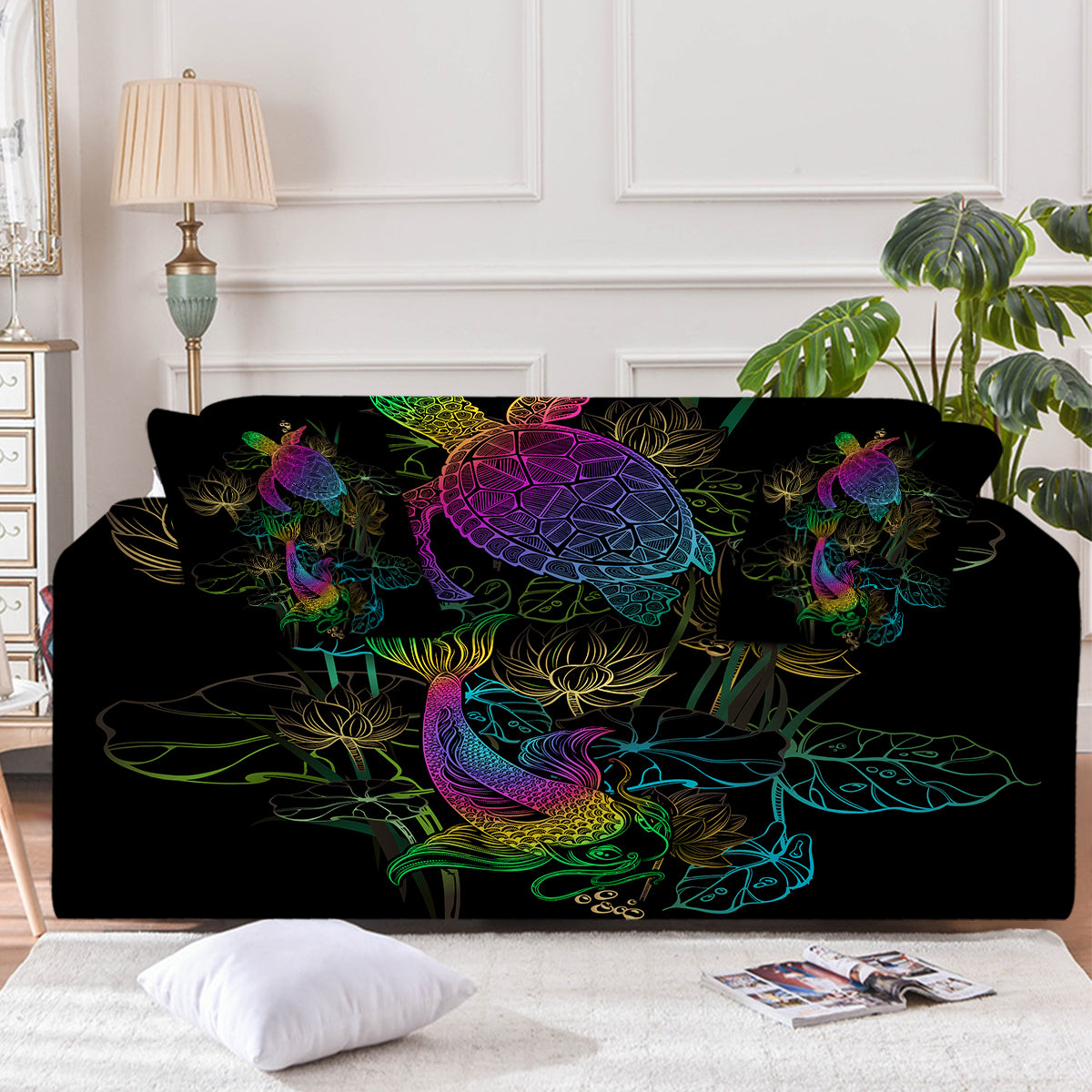 Sea Turtle & Koi Couch Cover