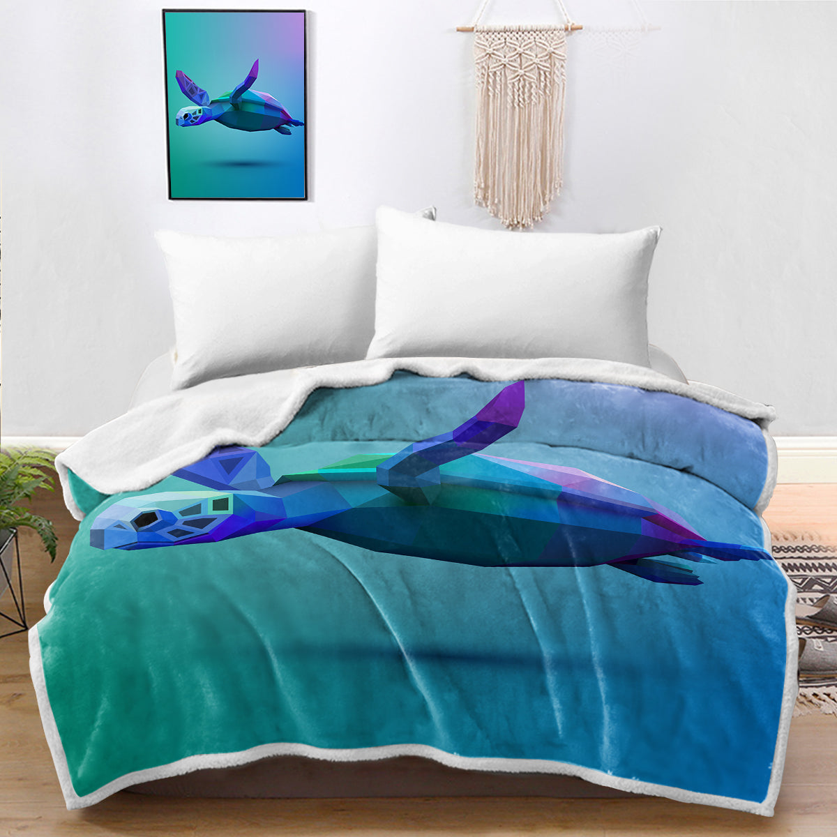 Sea Turtle Glide Bedspread Blanket