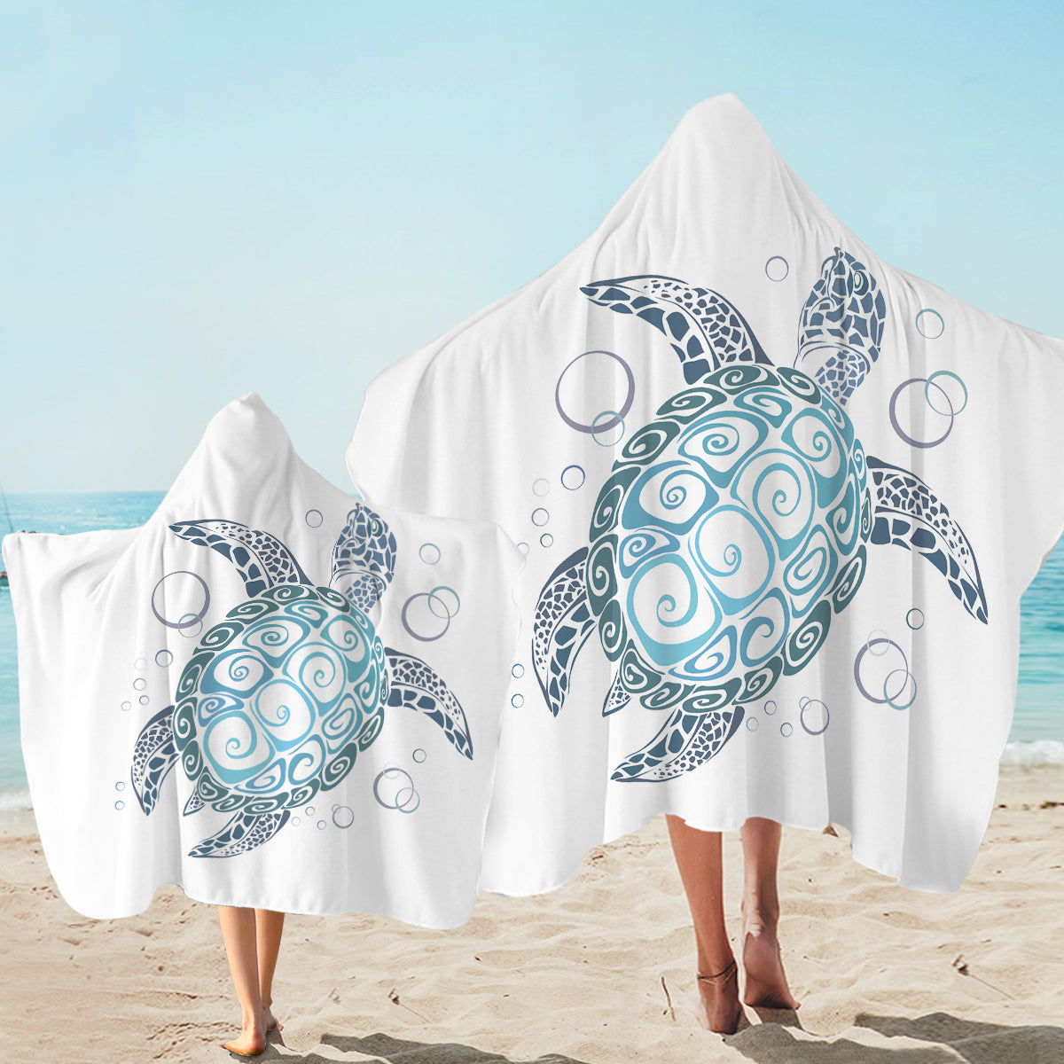 White Turtle Twist Hooded Towel