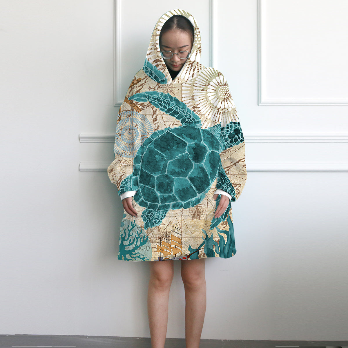 Turtle Love Wearable Blanket Hoodie