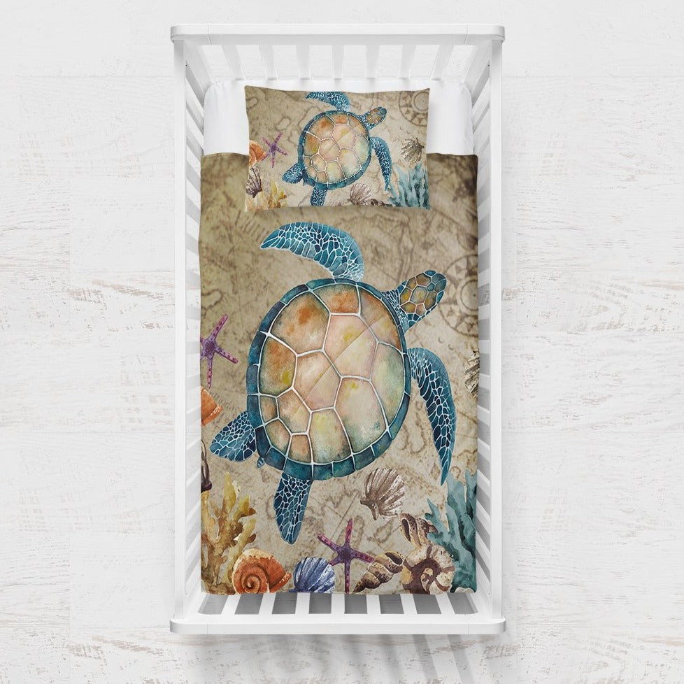 Sea Turtle Island Crib Bedding