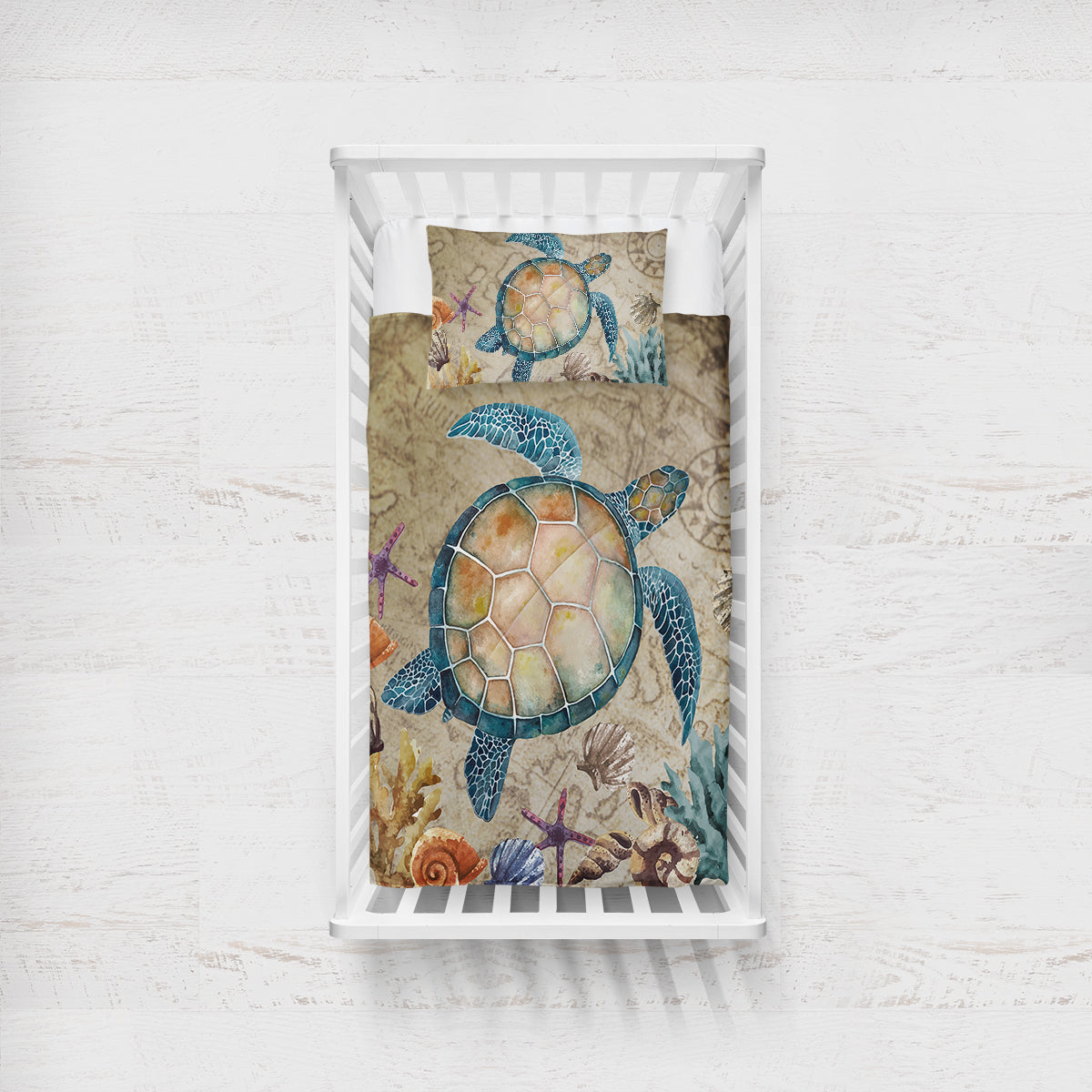 Sea Turtle Island Crib Bedding
