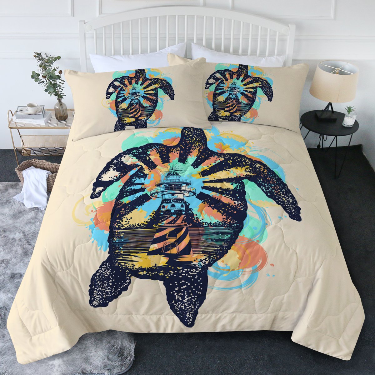Sea Turtle Lighthouse Comforter Set