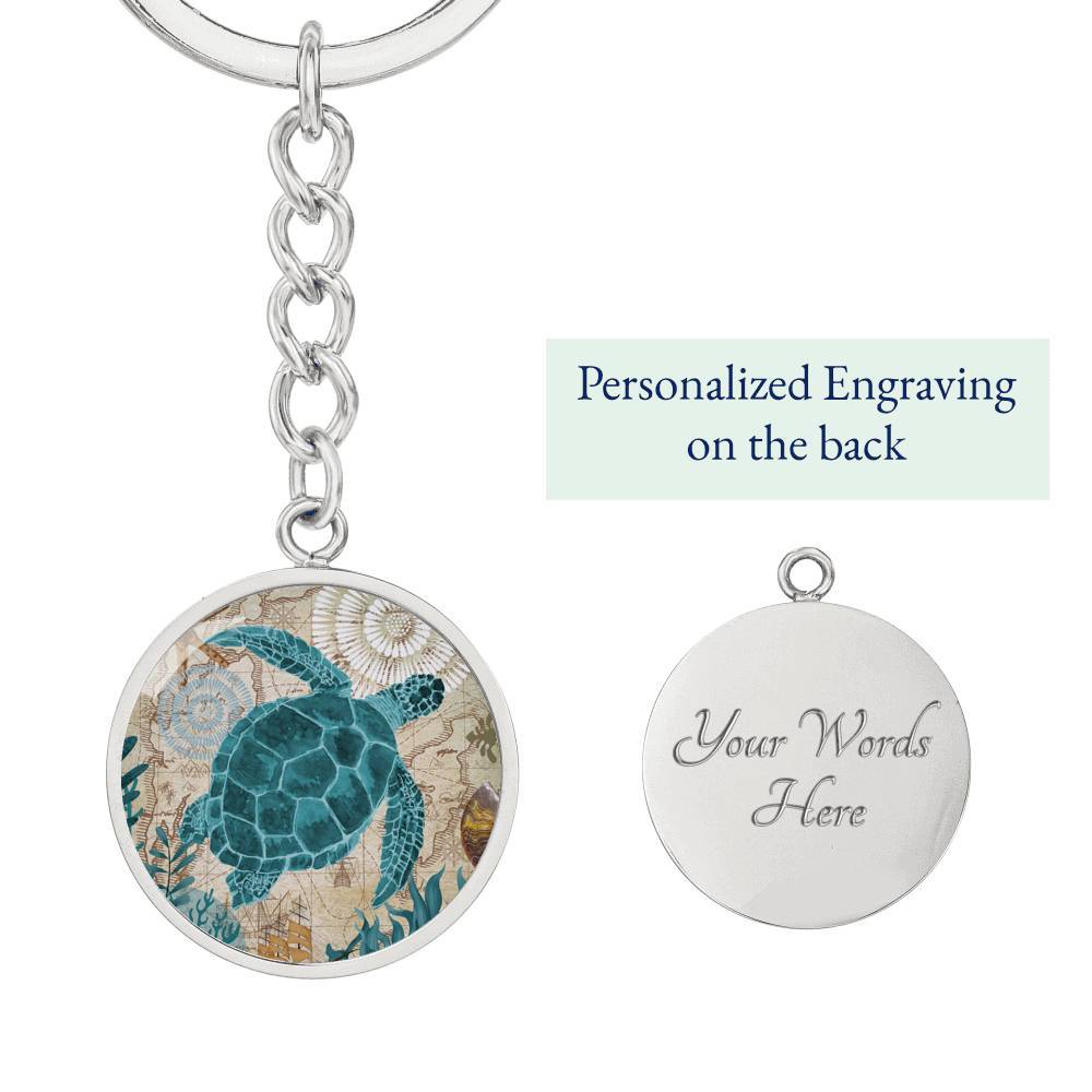 Sea Turtle Love Beachy Keychain